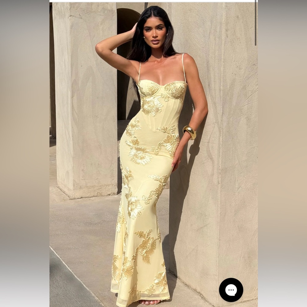 BABYBOO NEFERTITI MAXI DRESS - LEMON